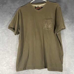 Realtree T Shirt Mens Large Brown Hunting Pocket Logo Casual